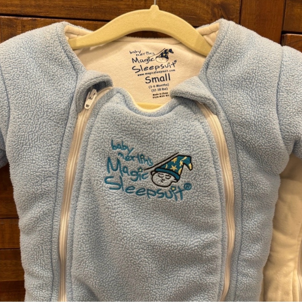 Baby Merlin's Magic Sleepsuit Light Blue Fleece